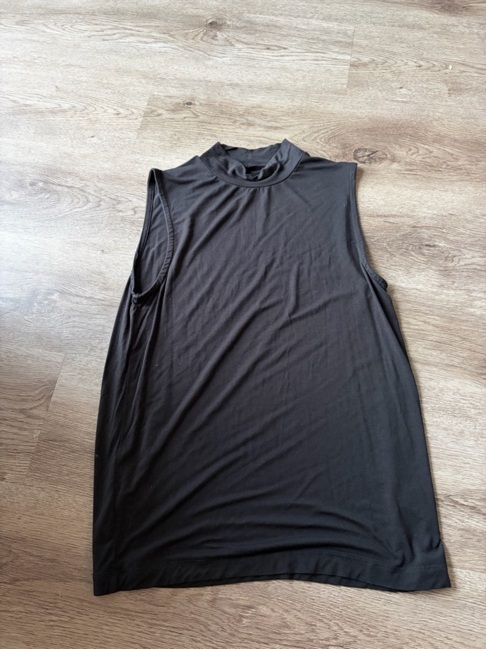 Black mock neck tank top